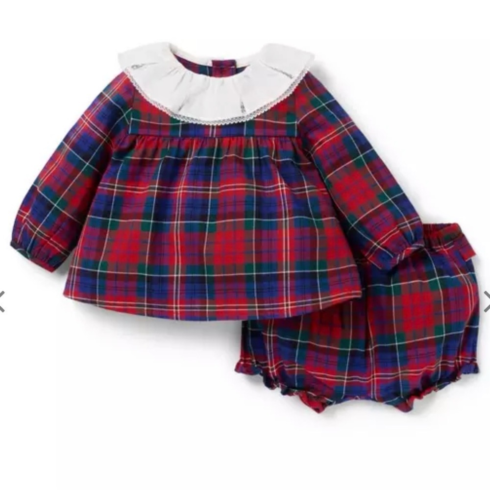 Tartan Plaid Baby Top and Bloomers Set